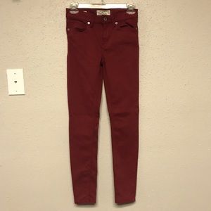 Dark red lucky brand jeans